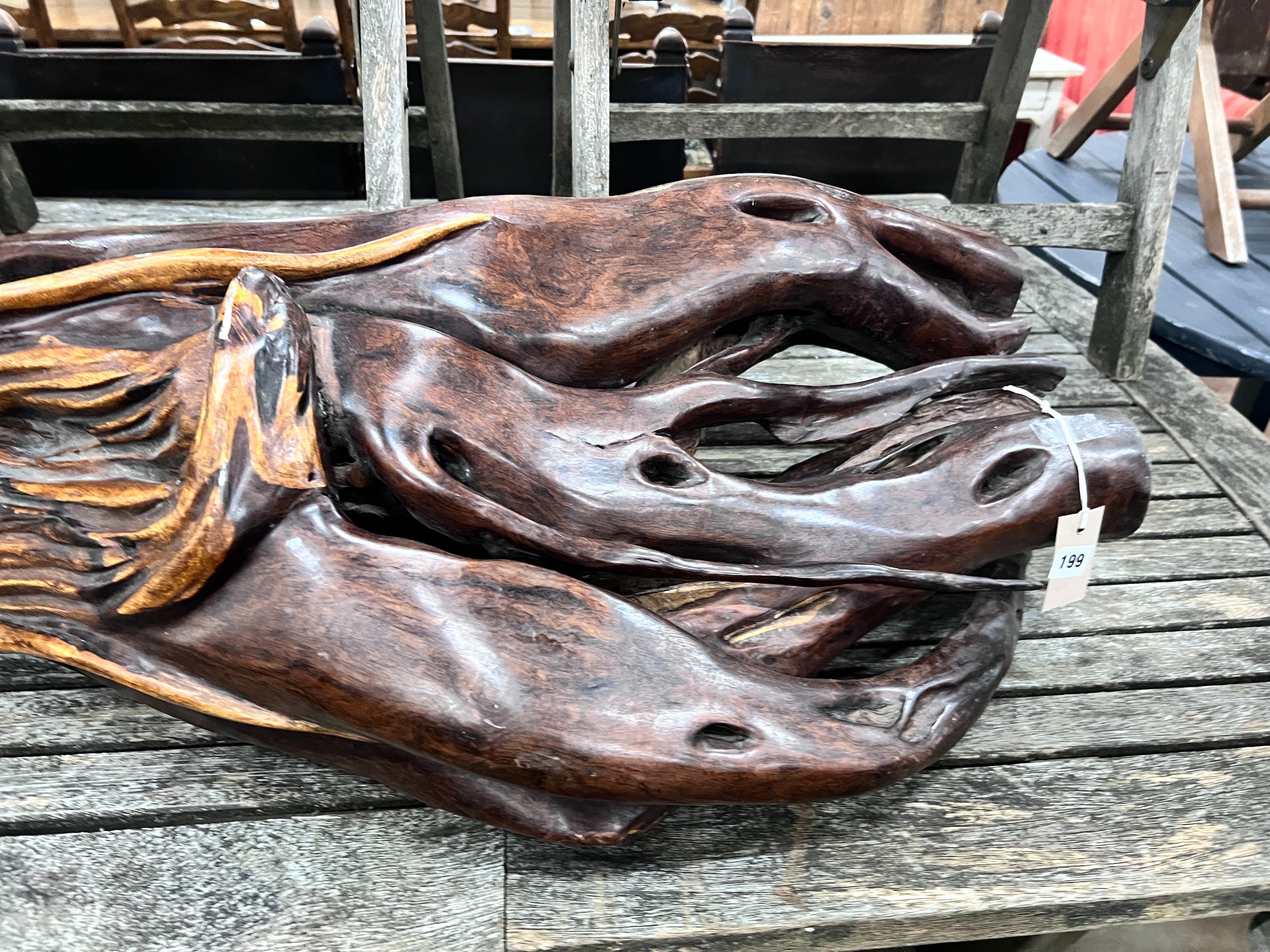 An Asian rootwood carving of a sage, height 96cm *Please note the sale commences at 9am.